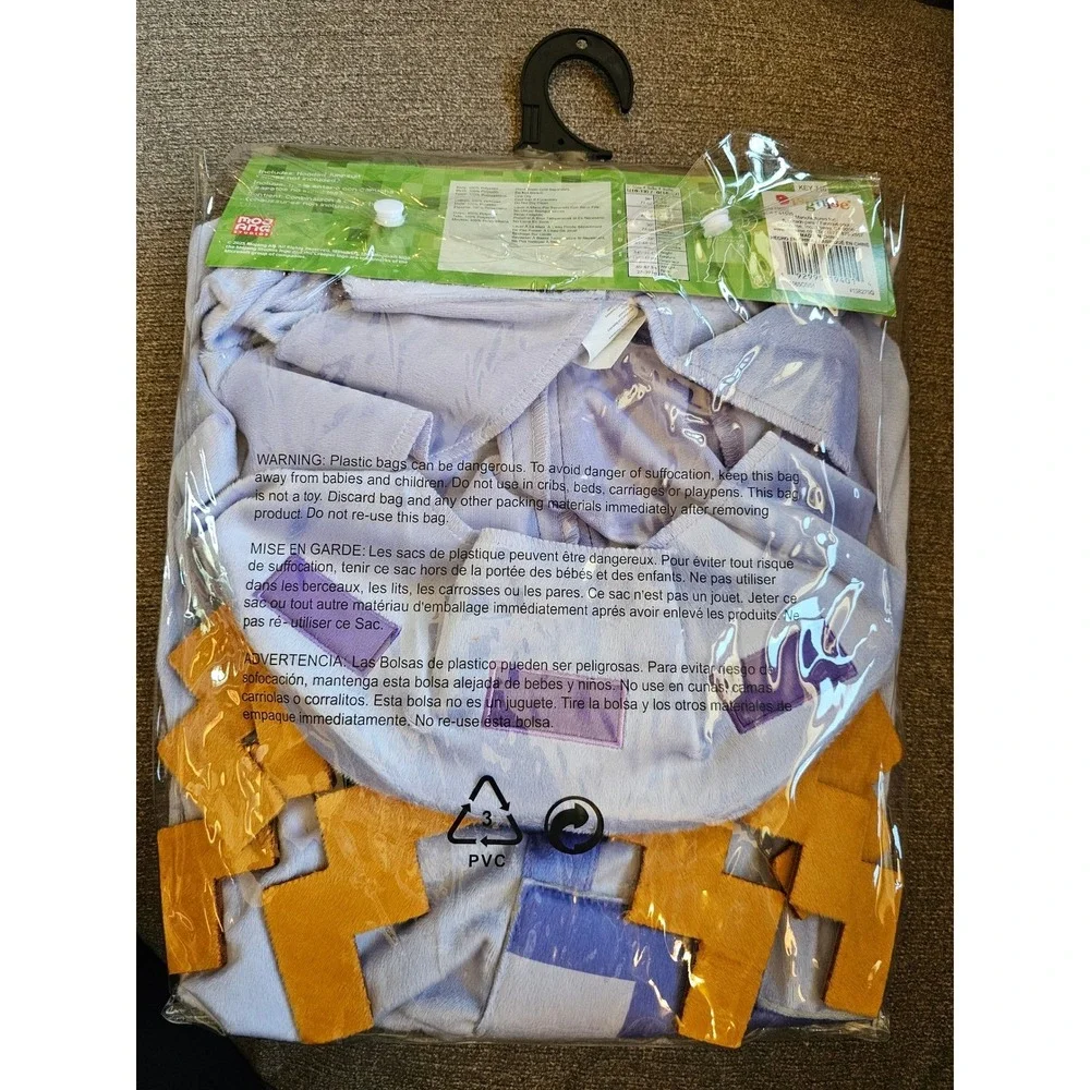 Minecraft Axolotl Child‎ Costume Hooded Jumpsuit Size L 10-12 Halloween